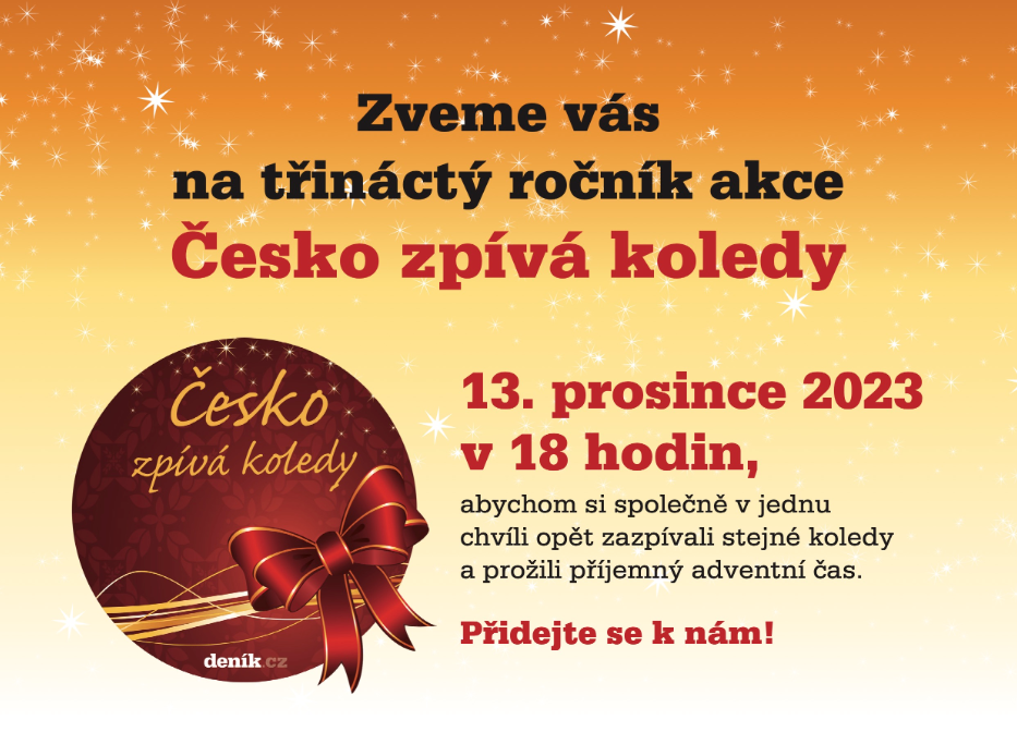Grafická pozvánka na 13. ročník akce Česko zpívá koledy